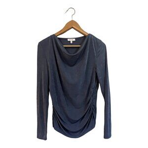 Calista Slinky Long Sleeve Top Blouse Travel Blue Size Medium